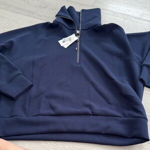 NWT Spanx airessentials half zip in timeless navy size XL